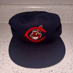 Vintage New Era Pro Model Cleveland Indians MLB Pinstripe Wool Hat